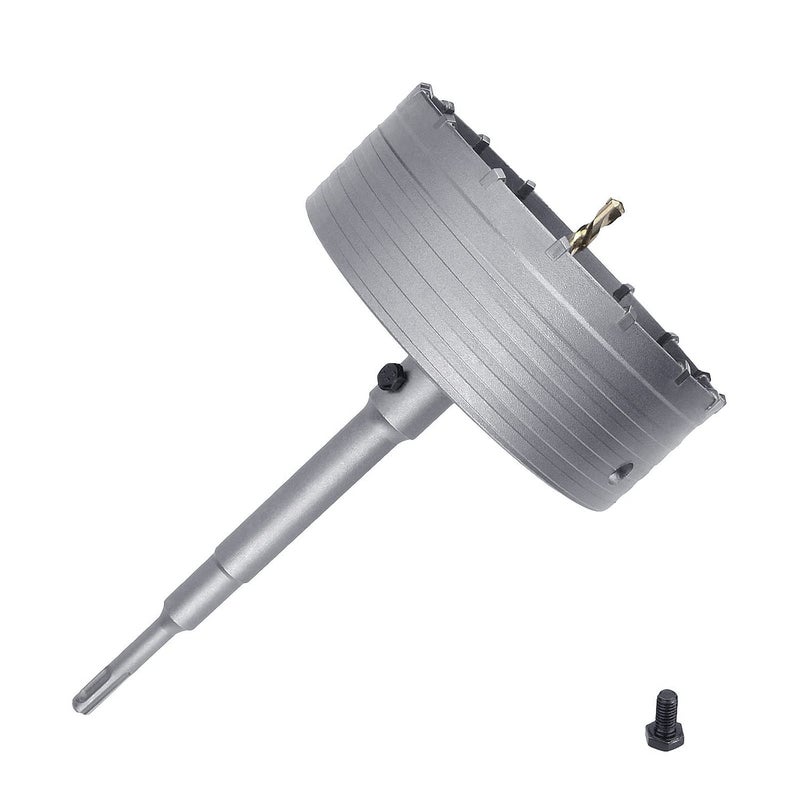 GUICGOC 130mm (5-1/8 inch) Concrete Hole Saw with 220mm SDS Plus Shank Connecting Rod, Tungsten Carbide Teeth (7.7mm x 4mm) Cement Hole Saw for Concrete Cement Brick Wall Stone 130mm / 5-1/8 inch - Image 4